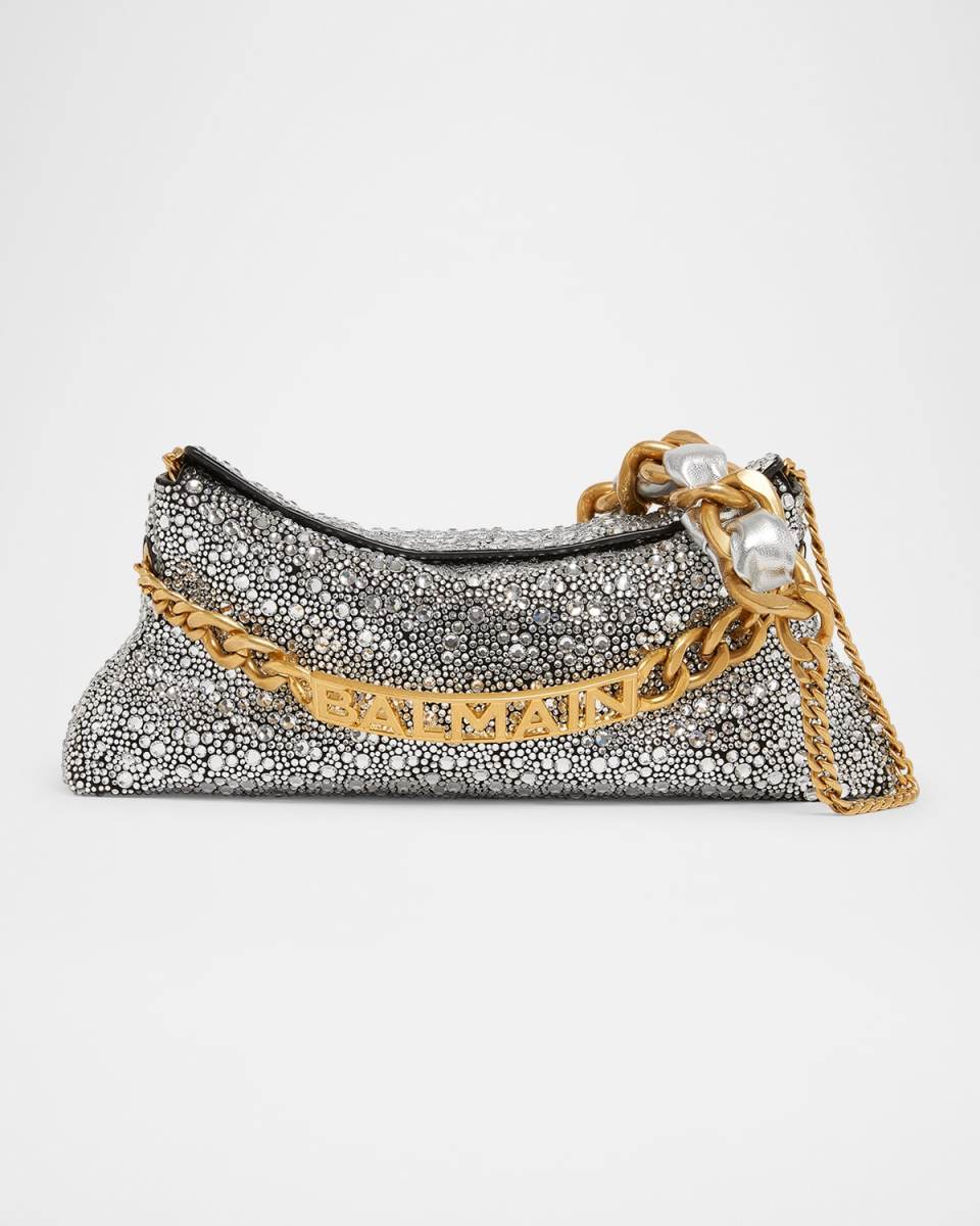 1945 Pouch Crossbody Bag in Strass Suede & Leather